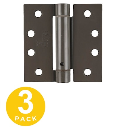 Global Door Controls 4 in. x 4 in. Prime Coat Full Mortise Spring Squared Hinge with Non-Removable Pin, PK3 CPS4040-USP-3